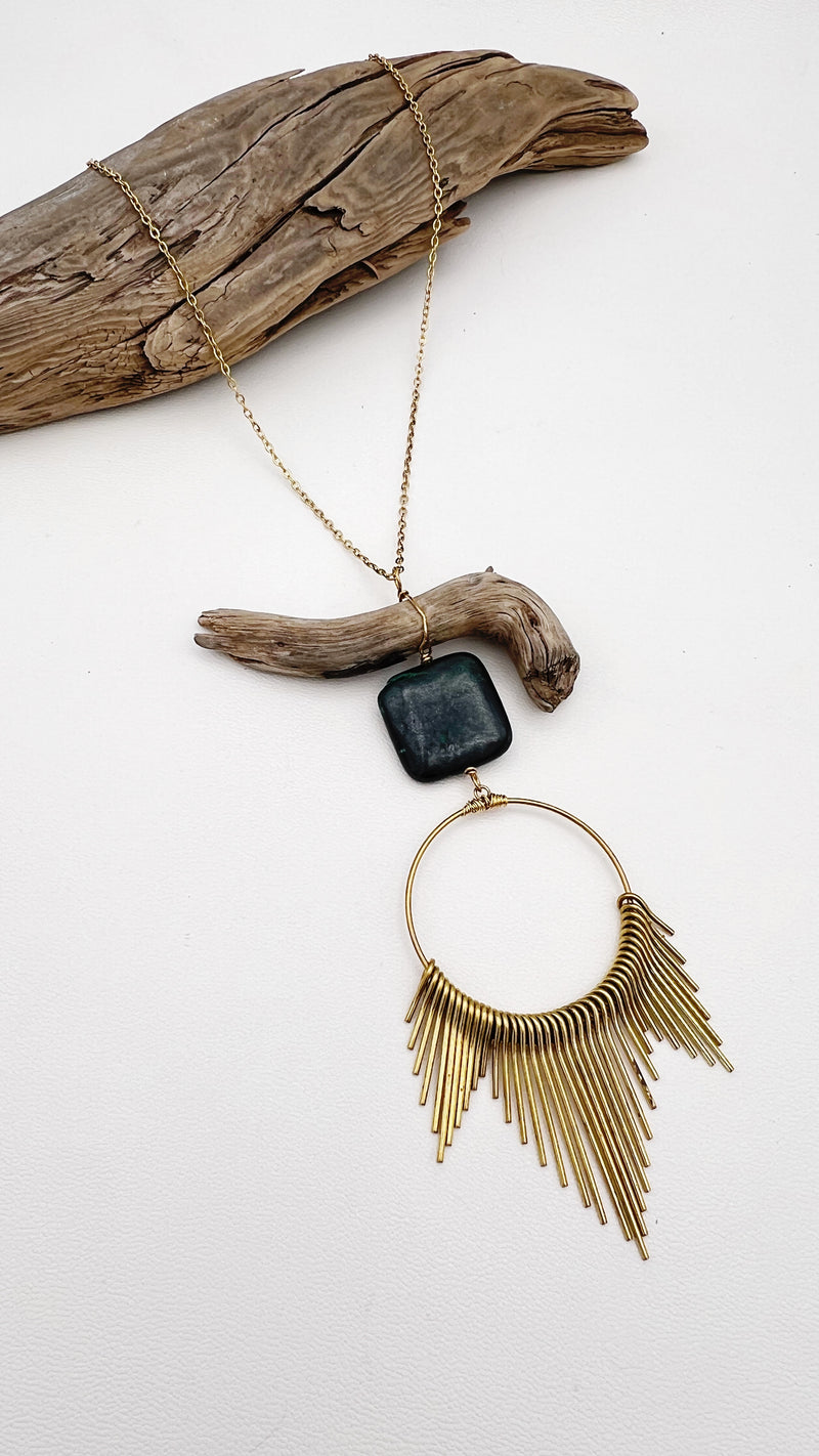 By The Lakeside | a Sunburst & Driftwood Boho Necklace