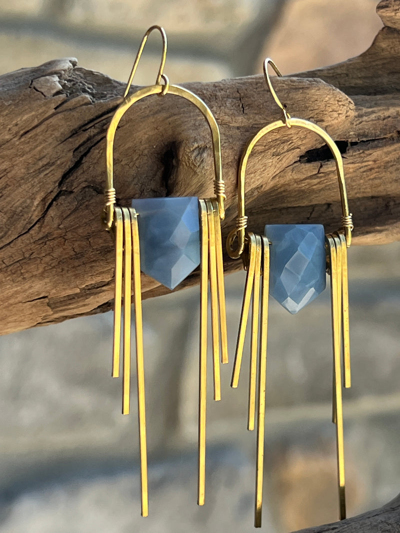 Sunbeams at Twilight | A Rare Oregon Opal Earring