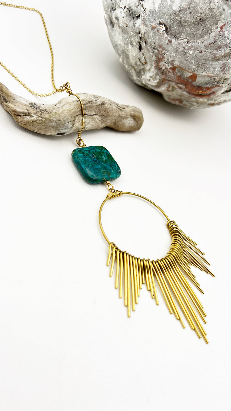 By The Lakeside | a Sunburst & Driftwood Boho Necklace
