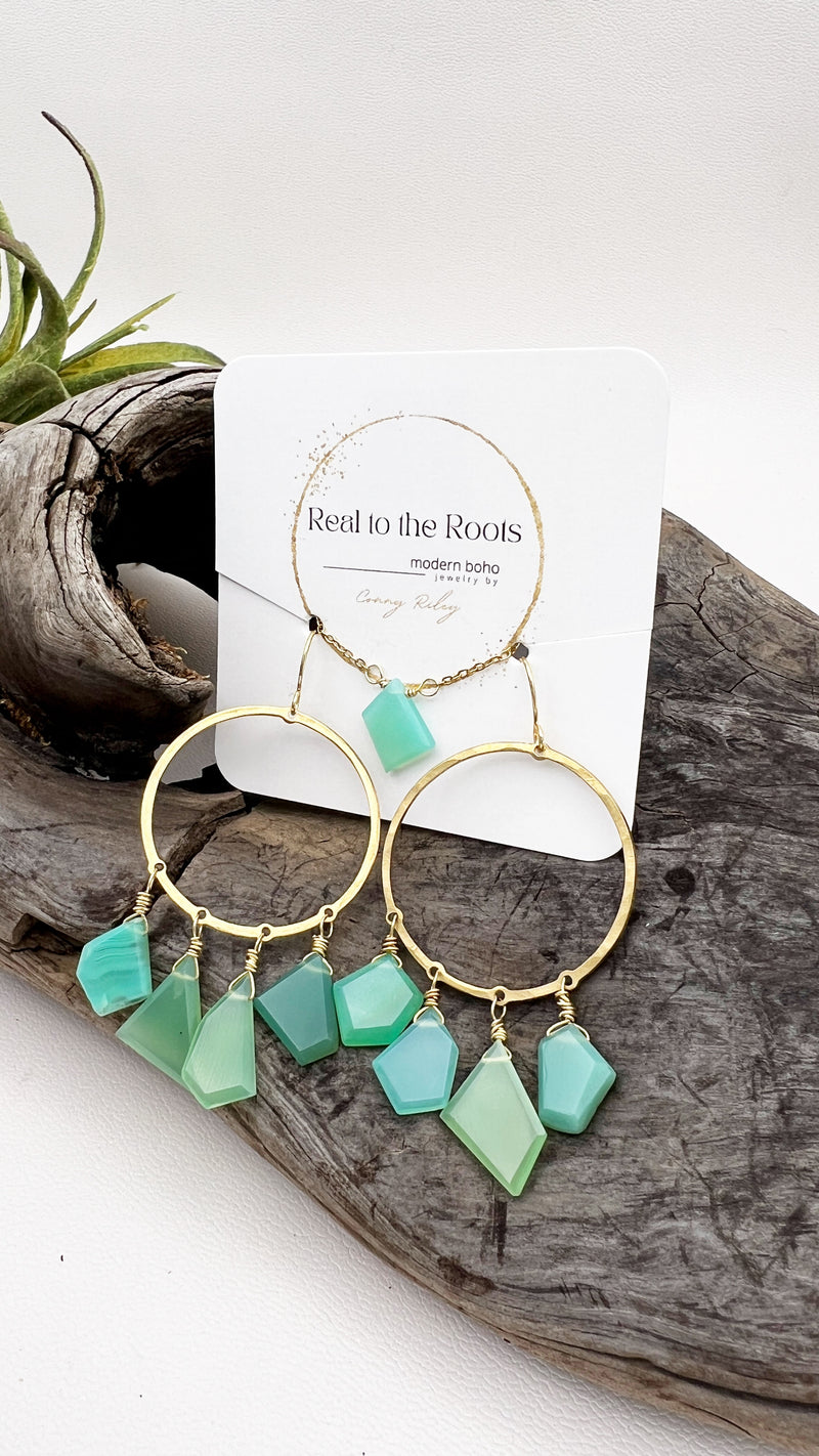 Believe in Dreams | Green Chalcedony Earring & Necklace