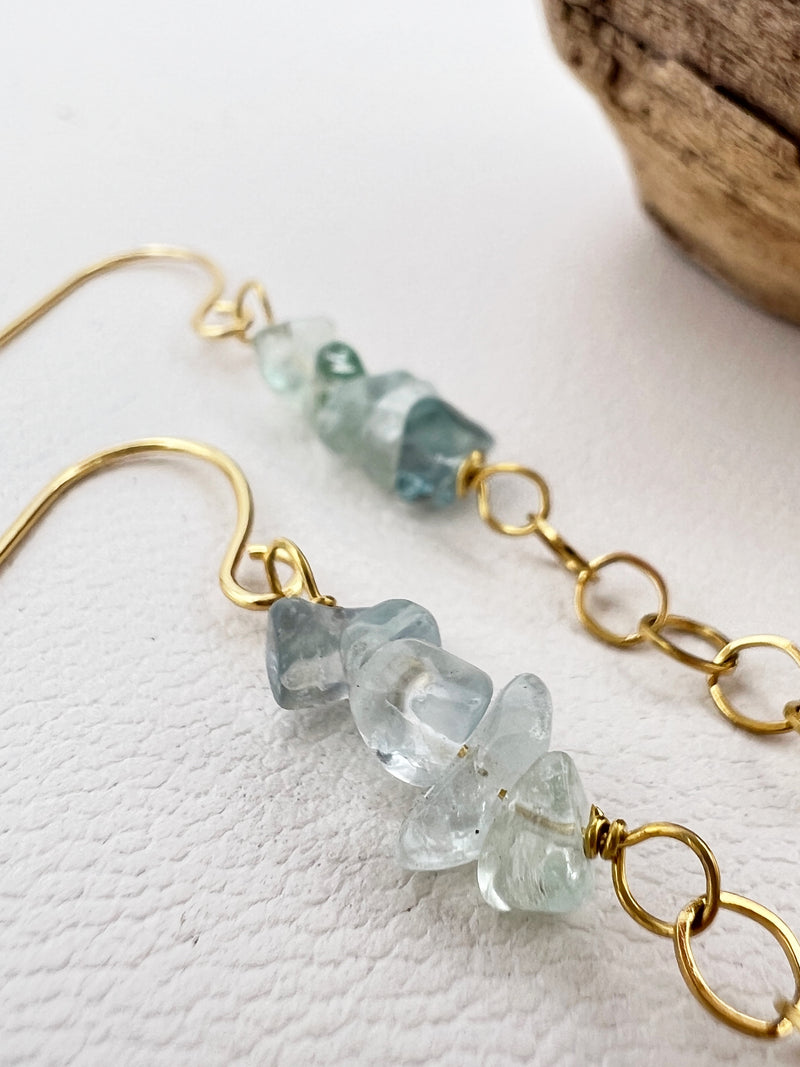 Whispers of Blue | Chain Earrings with Kyanite
