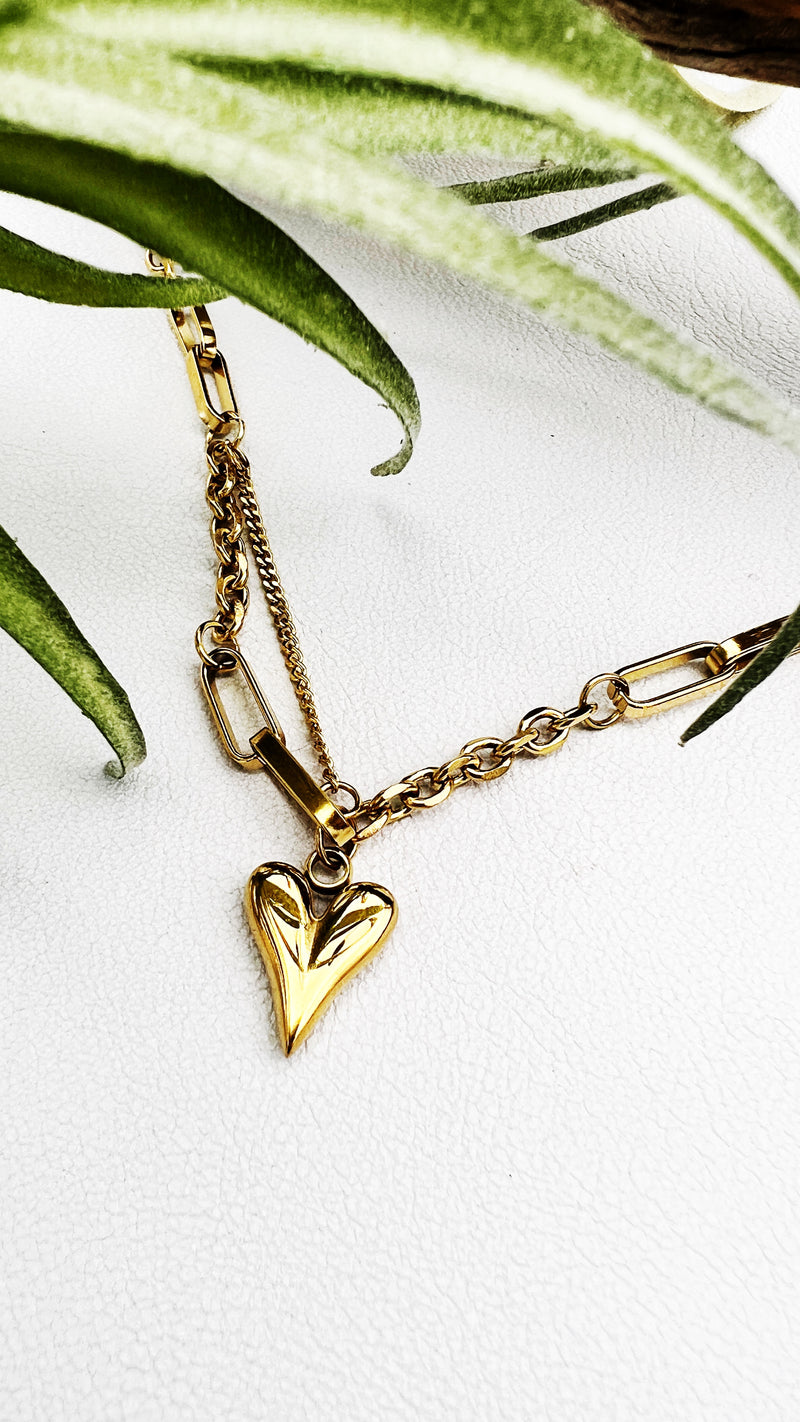 Hold Me Close | Paperclip Chain Heart Necklace