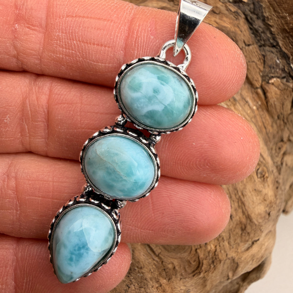 Water Bloom | Larimar Silver Necklace
