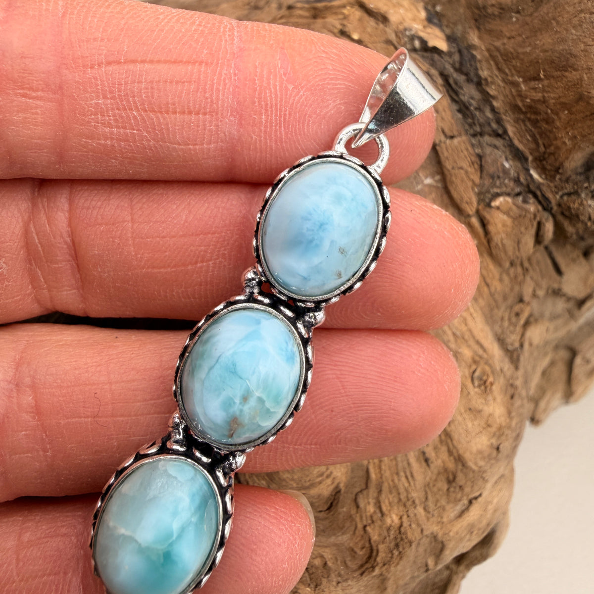 Water Bloom | Larimar Silver Necklace