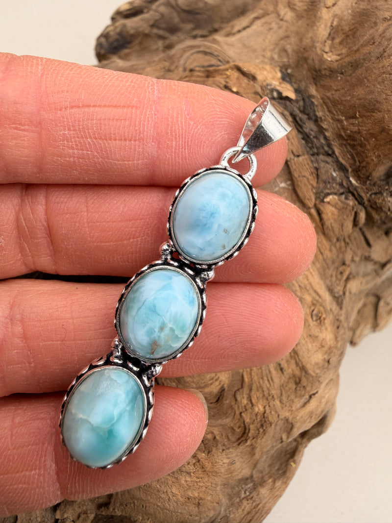 Water Bloom | Larimar Silver Necklace