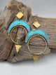 Lunar Orbit Earrings | Patina Crescent Moon Hoops