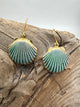 Cadet Blue Patina Shell Earrings
