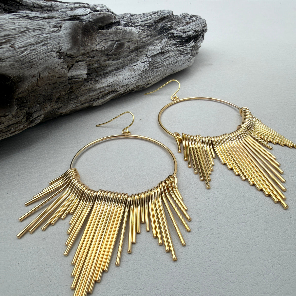 Solaris Earrings | Sunburst Hoop Earrings