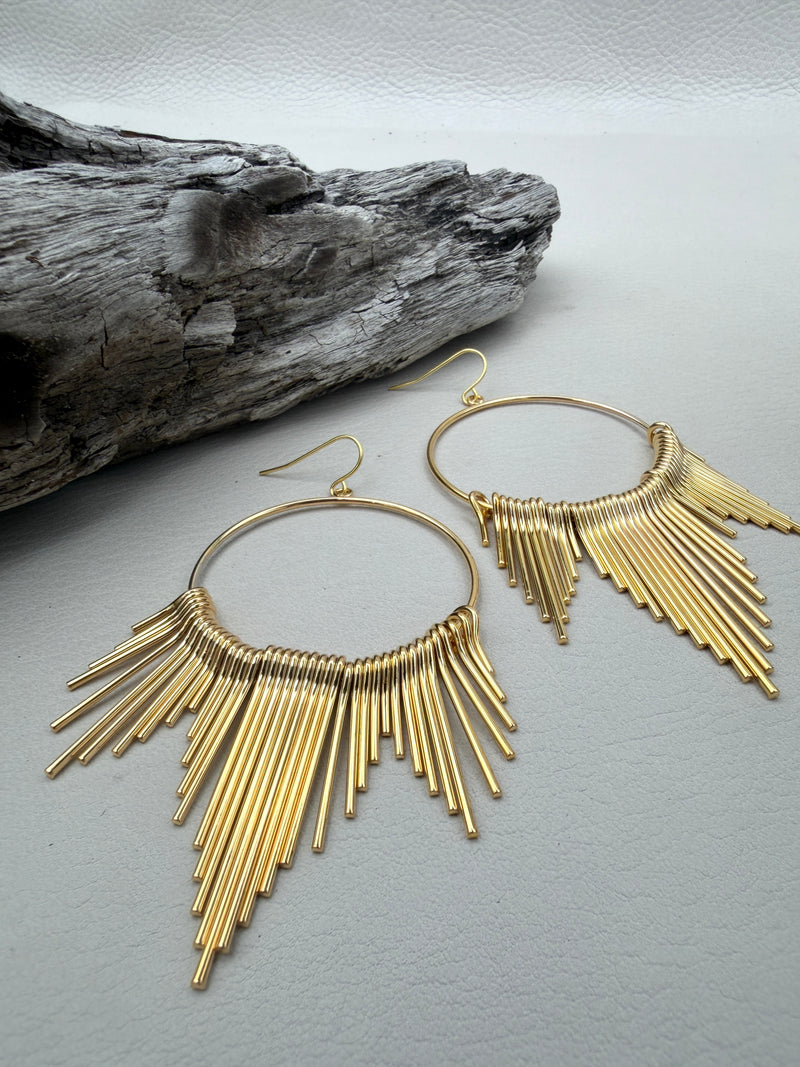 Solaris Earrings | Sunburst Hoop Earrings