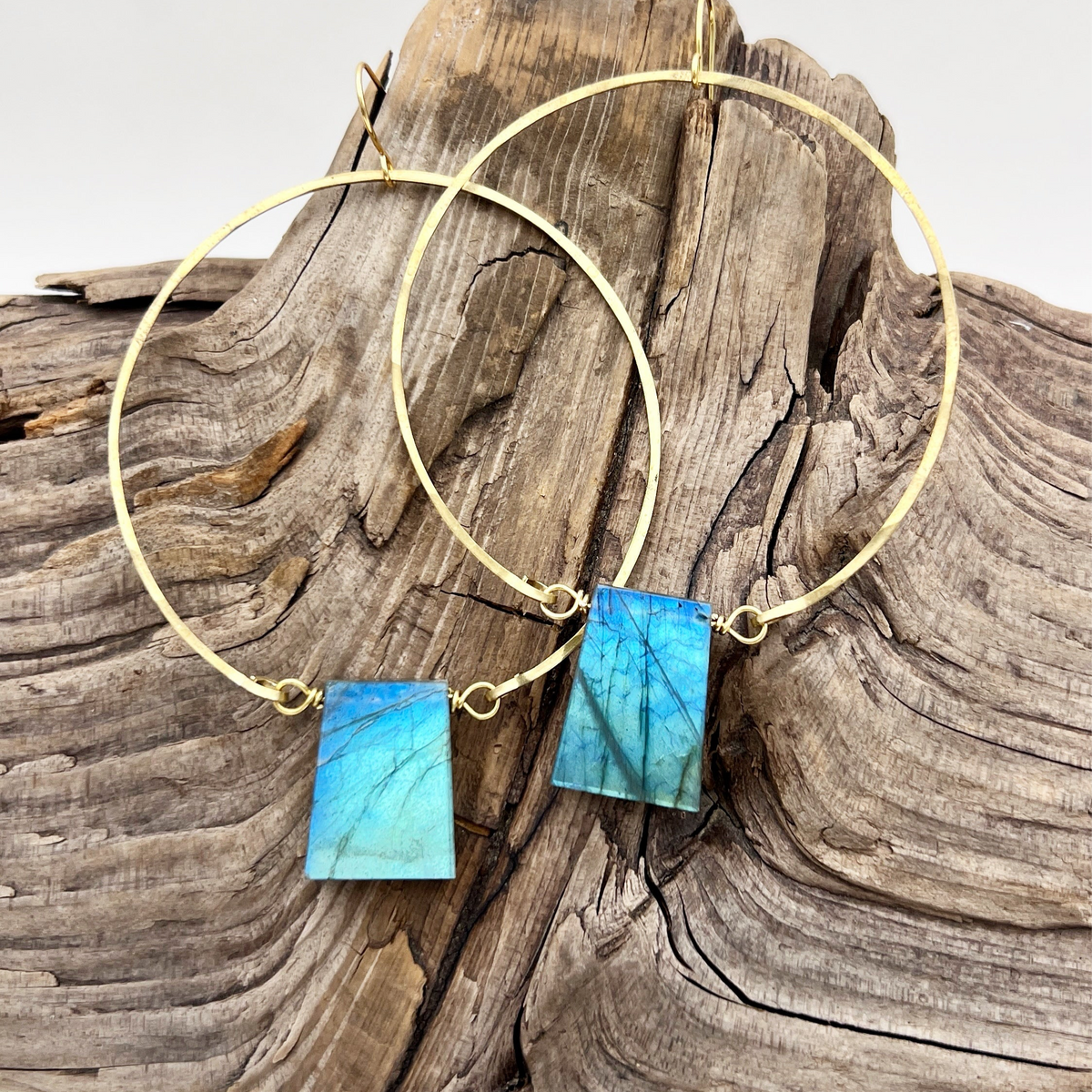 Queen of the Night | Labradorite Hoop Earrings