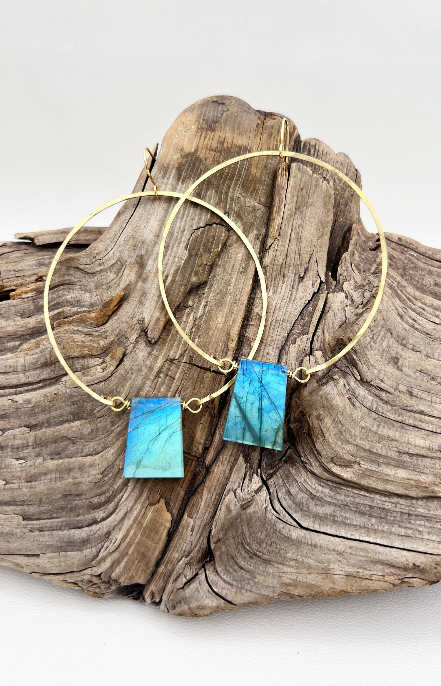Queen of the Night | Labradorite Hoop Earrings