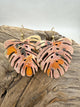 Fall Monstera Patina Earrings