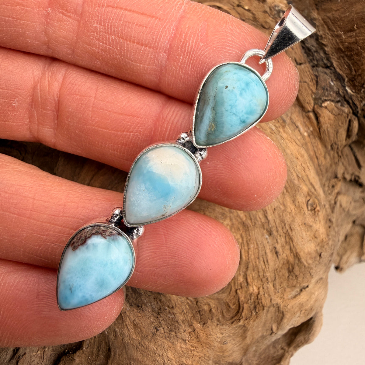 Water Bloom | Larimar Silver Necklace