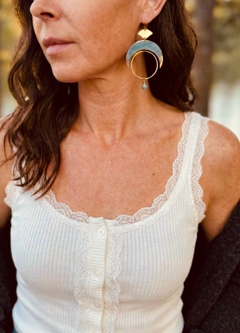 Mystic Moon Hoops | Patina Hoops