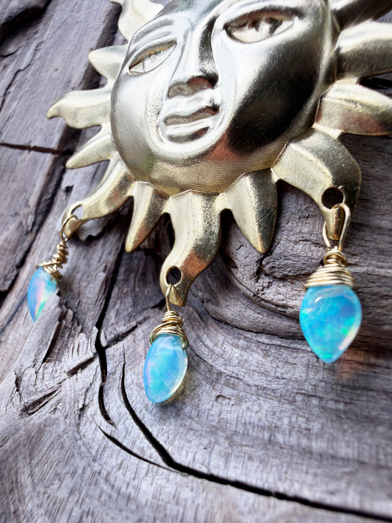 Vintage Sun and Moon | opal & moonstone