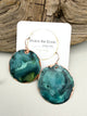Teal Patina Coin Earrings