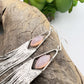 Long gemstone fringe earrings with gold or silver tassels, featuring pink  opal. Lightweight and shimmering.