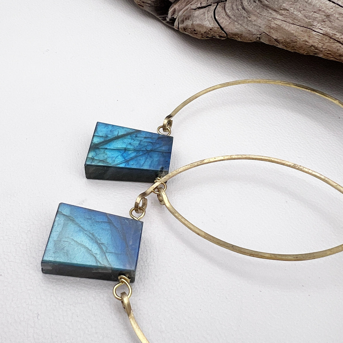 Queen of the Night | Labradorite Hoop Earrings