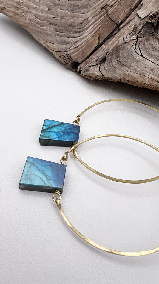 Queen of the Night | Labradorite Hoop Earrings