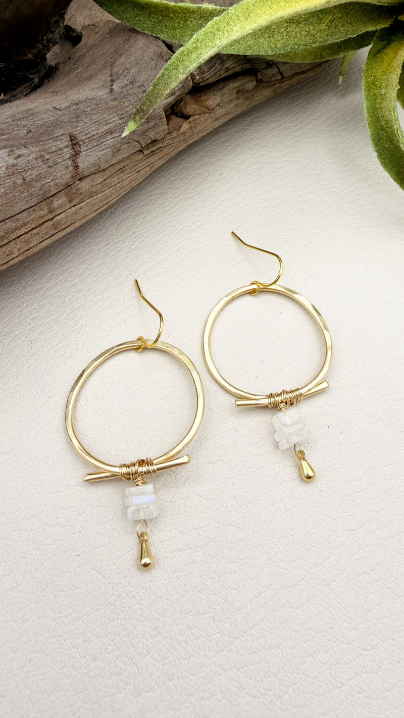 Moonstone  Hoops