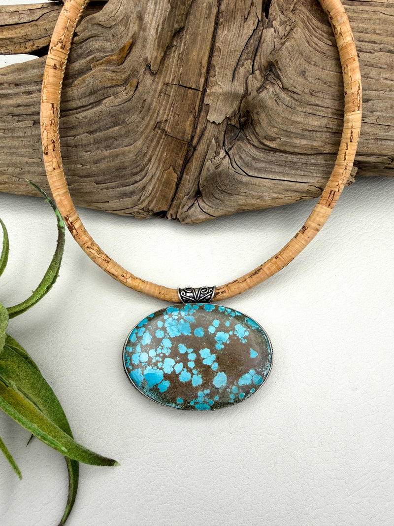 Tibetan Turquoise Cork Necklace