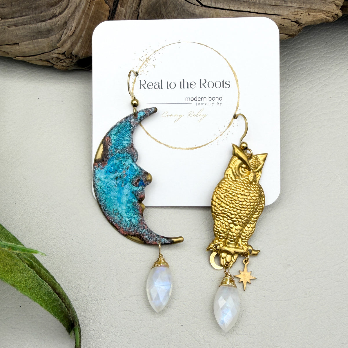 Vintage Moon and Owl | moonstone
