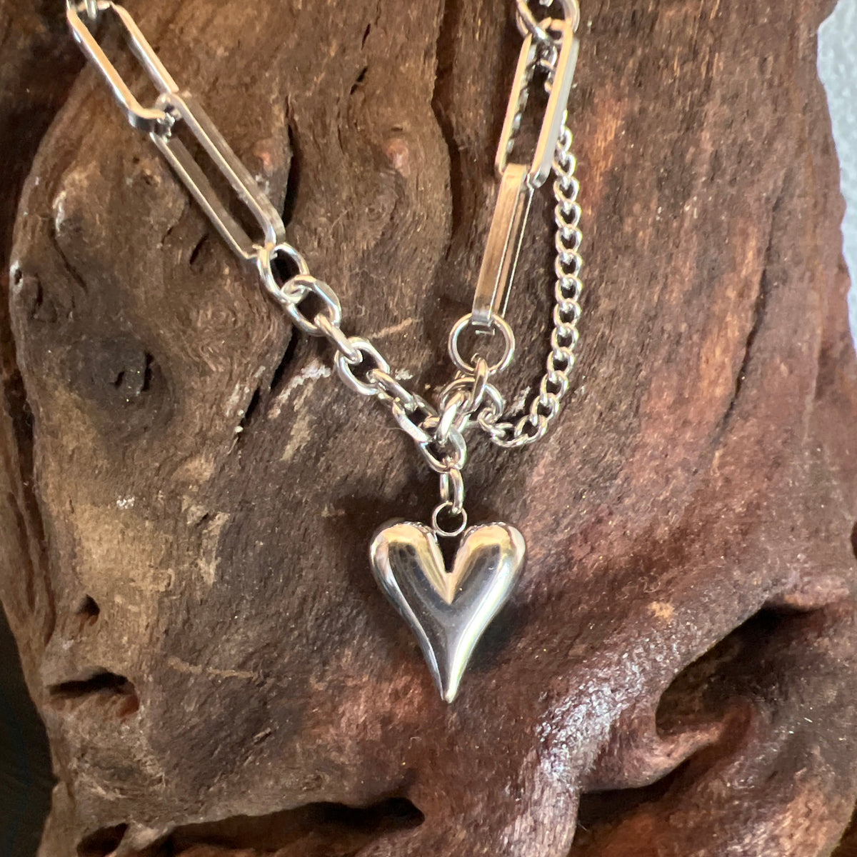 Hold Me Close | Paperclip Chain Heart Necklace
