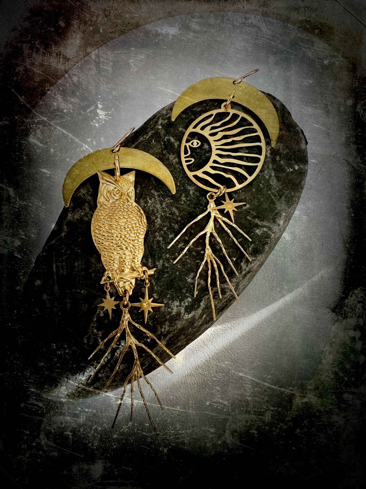Owl Asymmetrical Earrings
