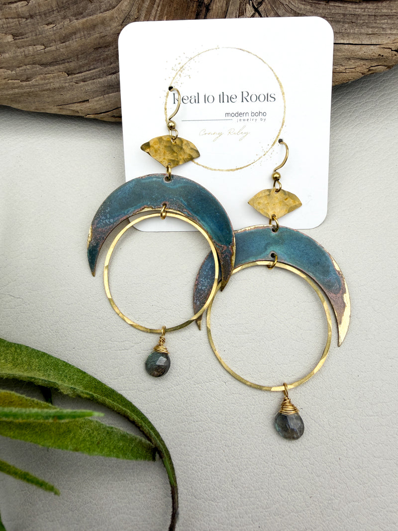 Mystic Moon Hoops | Patina Hoops