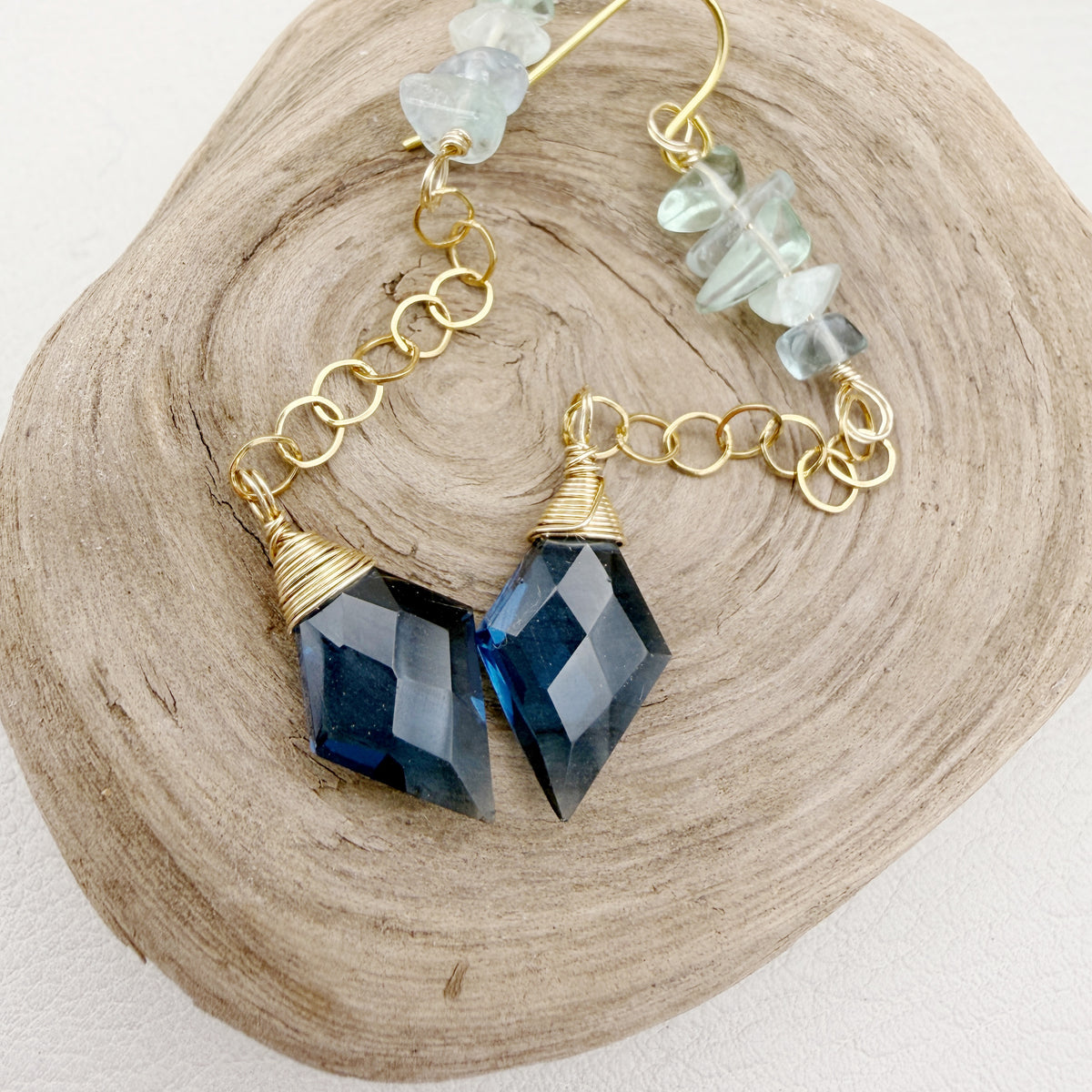 Whispers of Blue | Chain Earrings