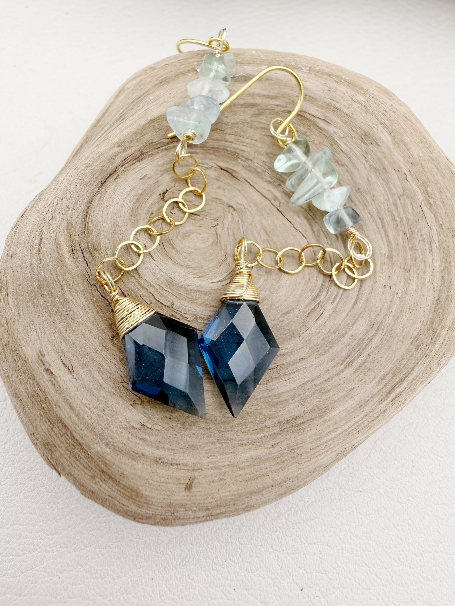 Whispers of Blue | Chain Earrings