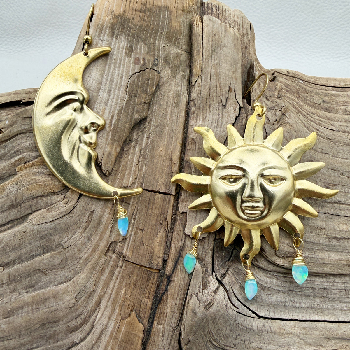 Vintage Sun and Moon | opal & moonstone