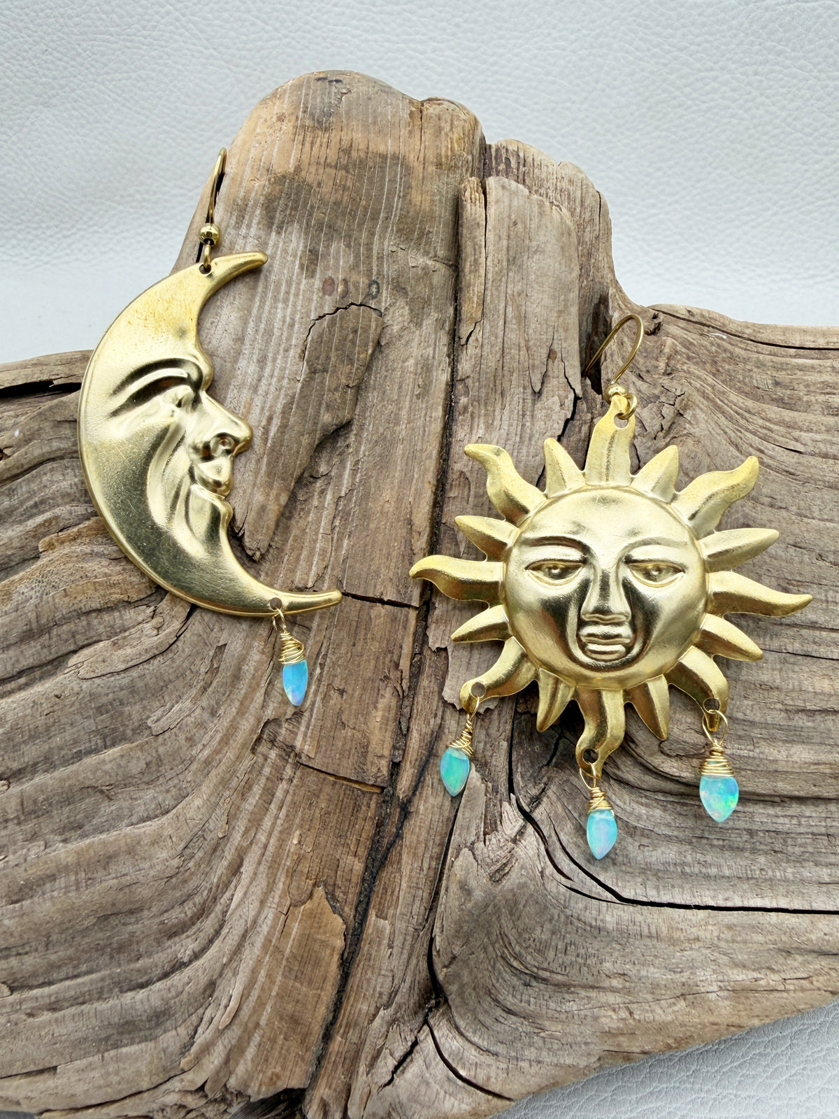 Vintage Sun and Moon | opal & moonstone