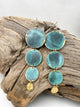 Cadet Blue Waterfall Patina Earrings