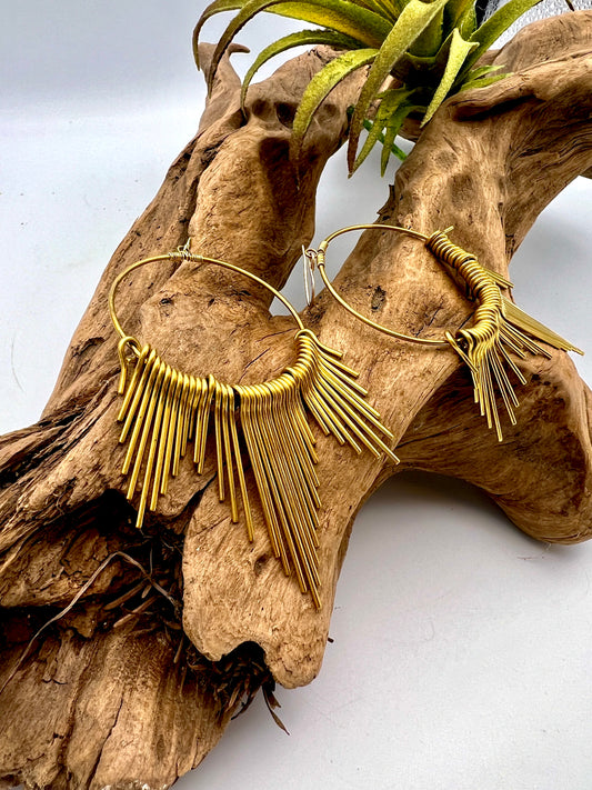 Solaris Earrings | Sunburst Hoop Earrings