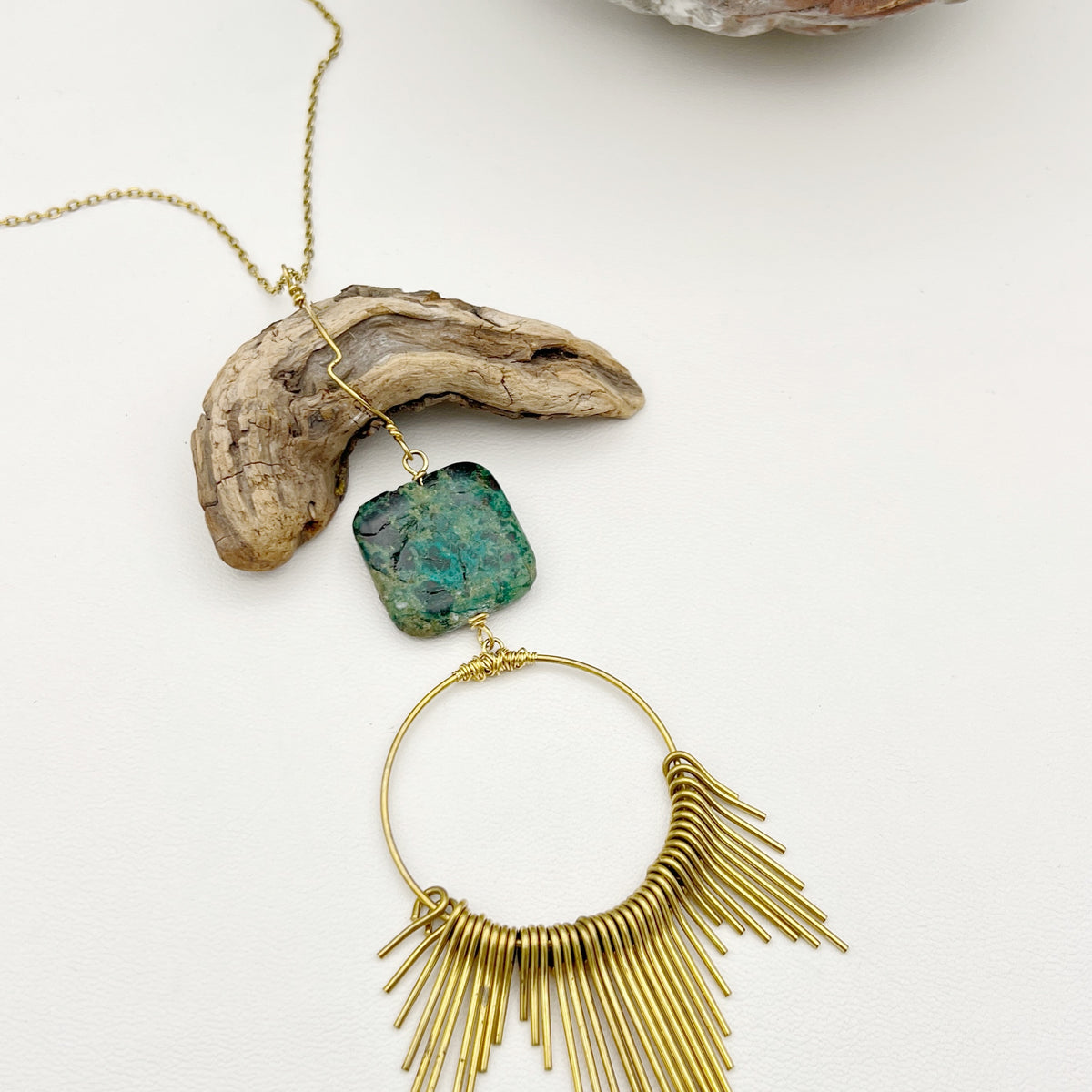 By The Lakeside | a Sunburst & Driftwood Boho Necklace