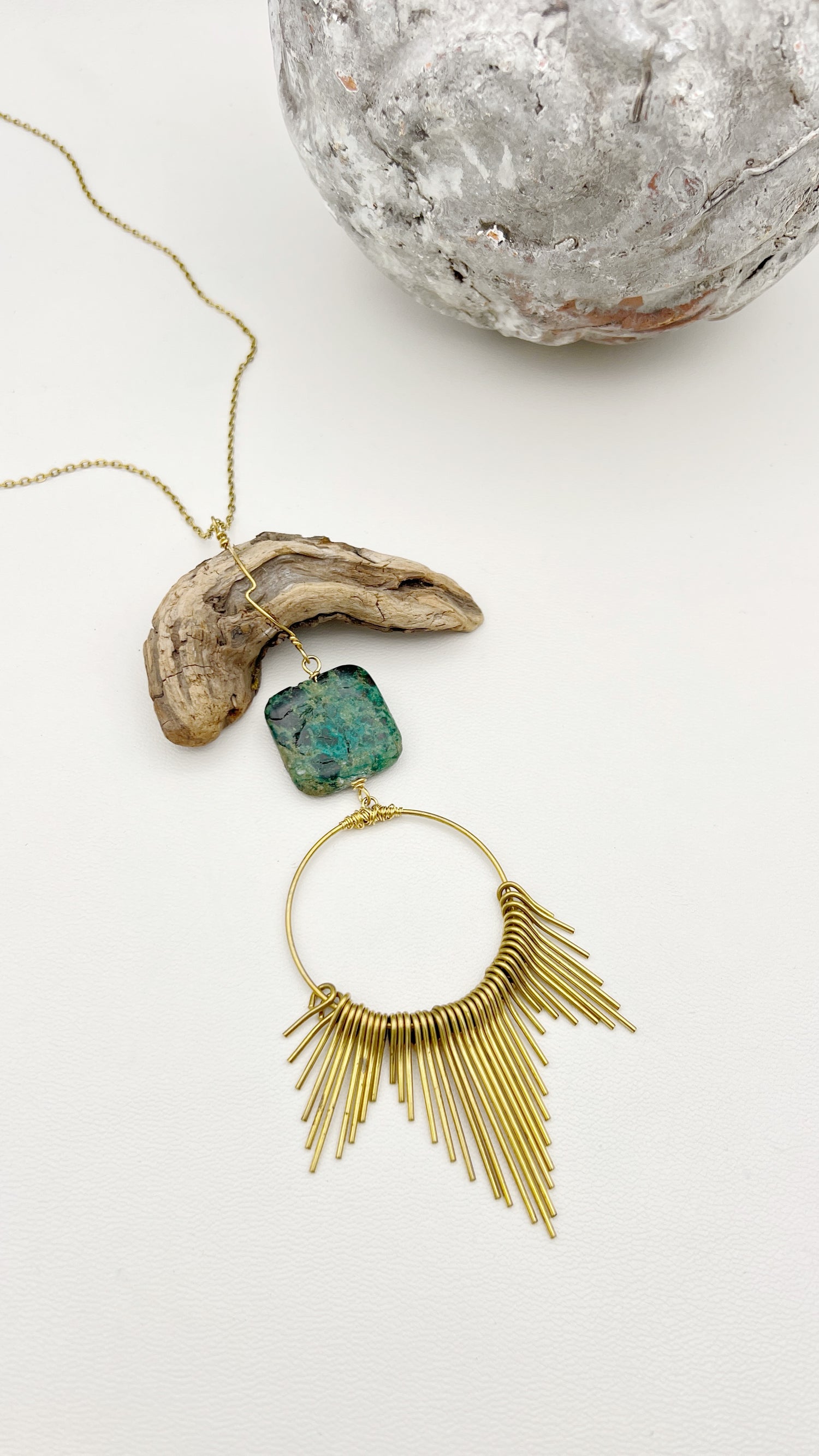 By The Lakeside | a Sunburst & Driftwood Boho Necklace