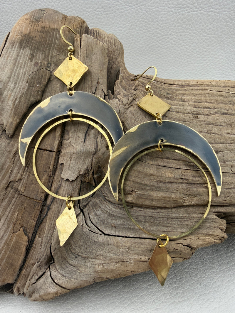 Mystic Moon Hoops | Patina Hoops