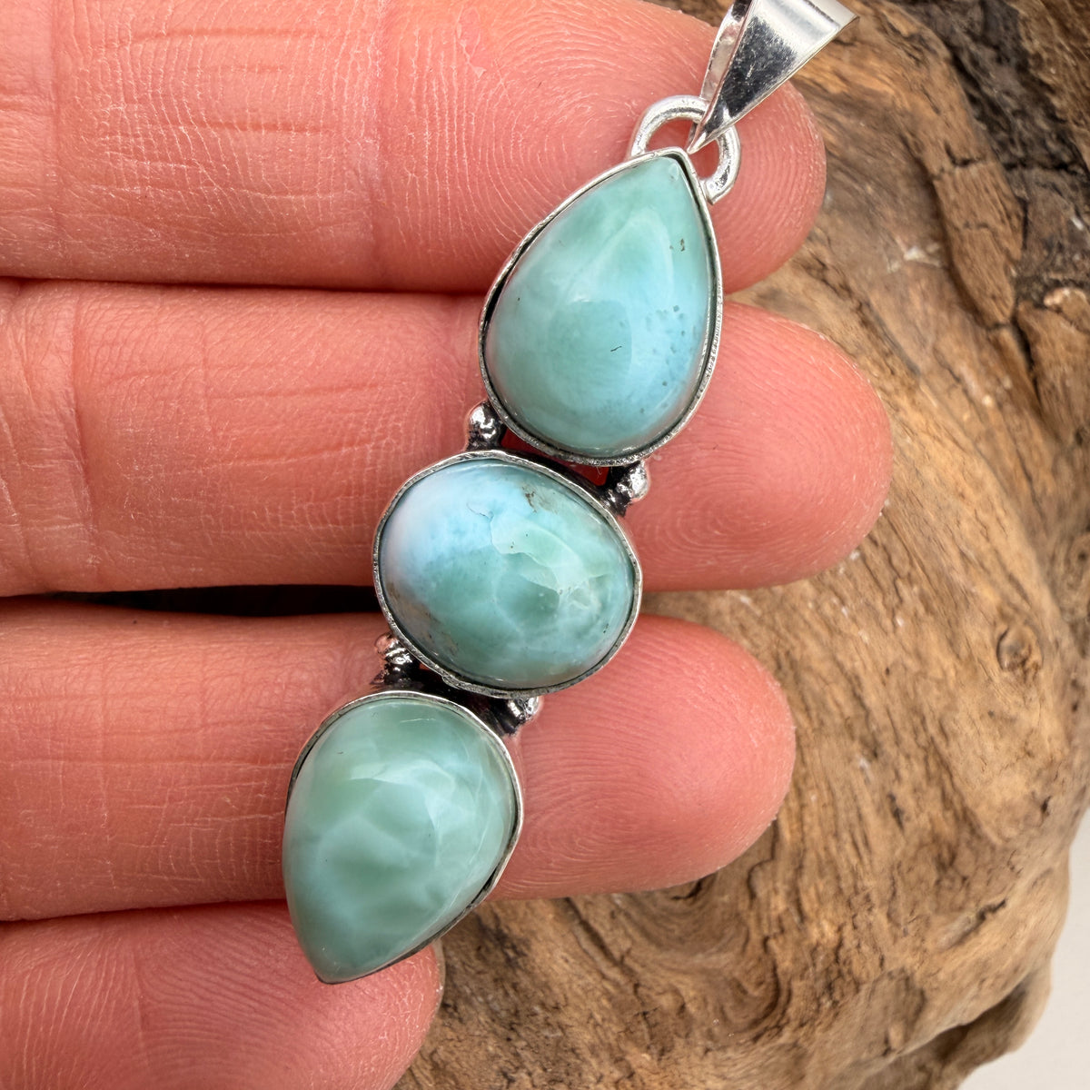 Water Bloom | Larimar Silver Necklace