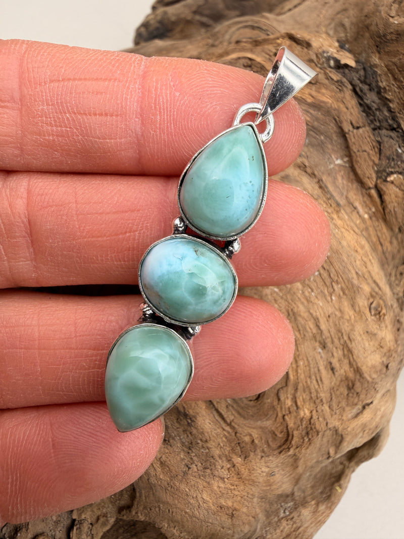 Water Bloom | Larimar Silver Necklace