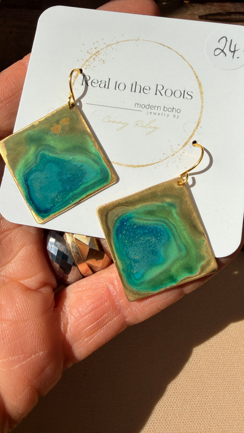 Emerald Patina Earrings | Multiple Styles