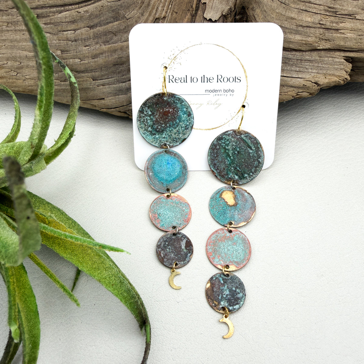 Four Coin Waterfall | Patina Earrings