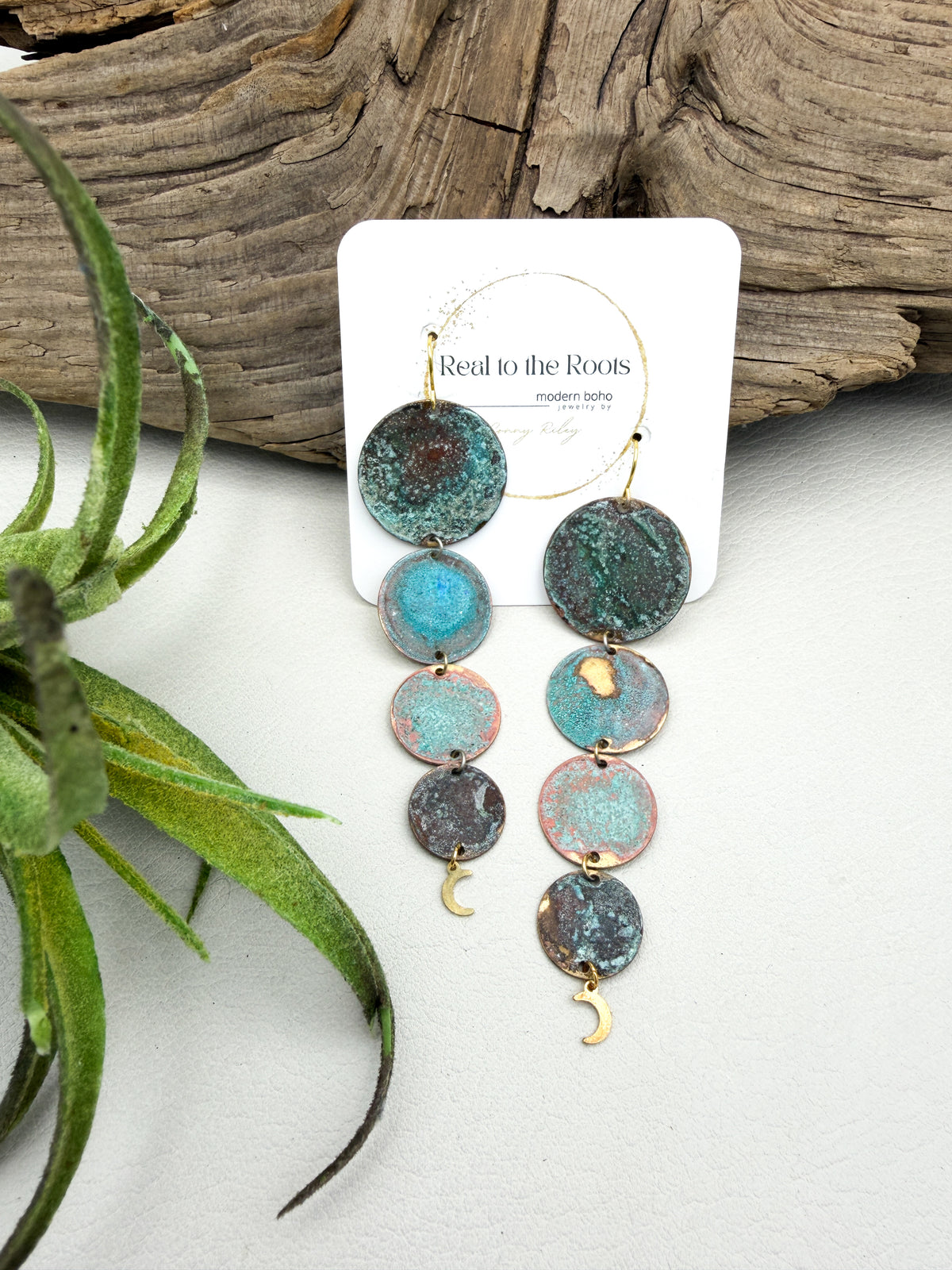 Four Coin Waterfall | Patina Earrings