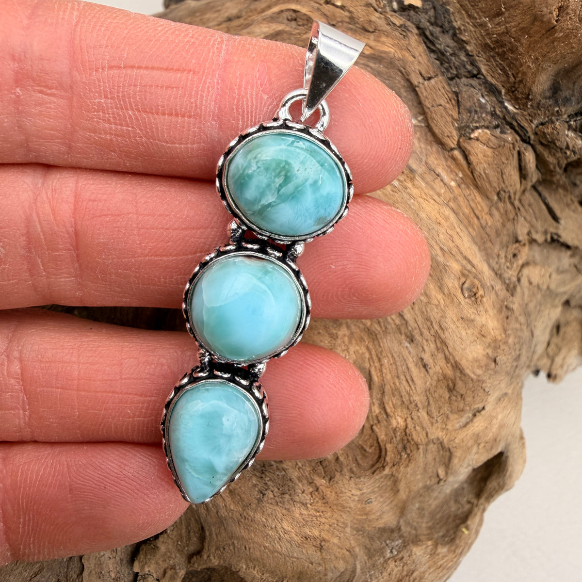 Water Bloom | Larimar Silver Necklace