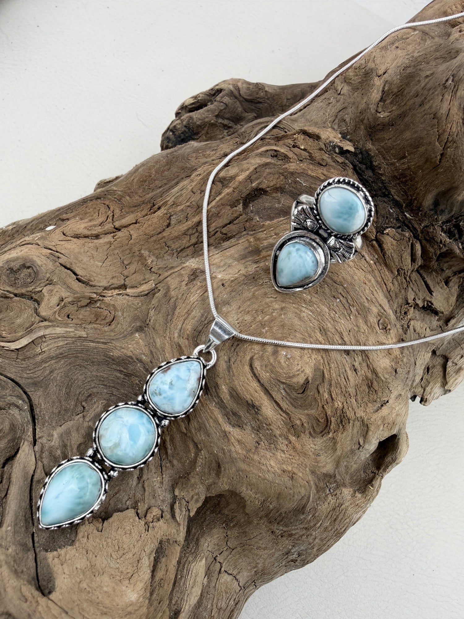 Water Bloom | Larimar Silver Necklace