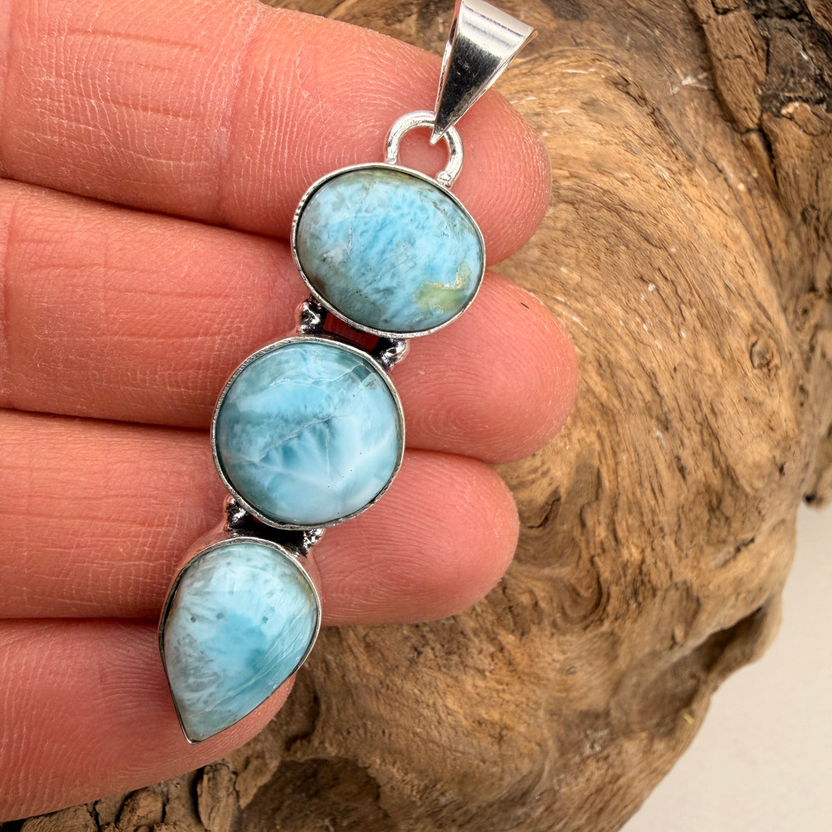 Water Bloom | Larimar Silver Necklace