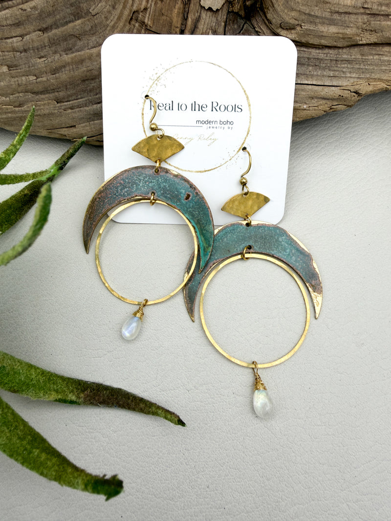 Mystic Moon Hoops | Patina Hoops