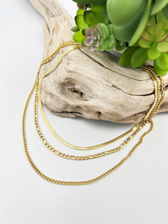 18k Gold Plated Stainless Steel Necklace Waterproof, Non-Tarnish