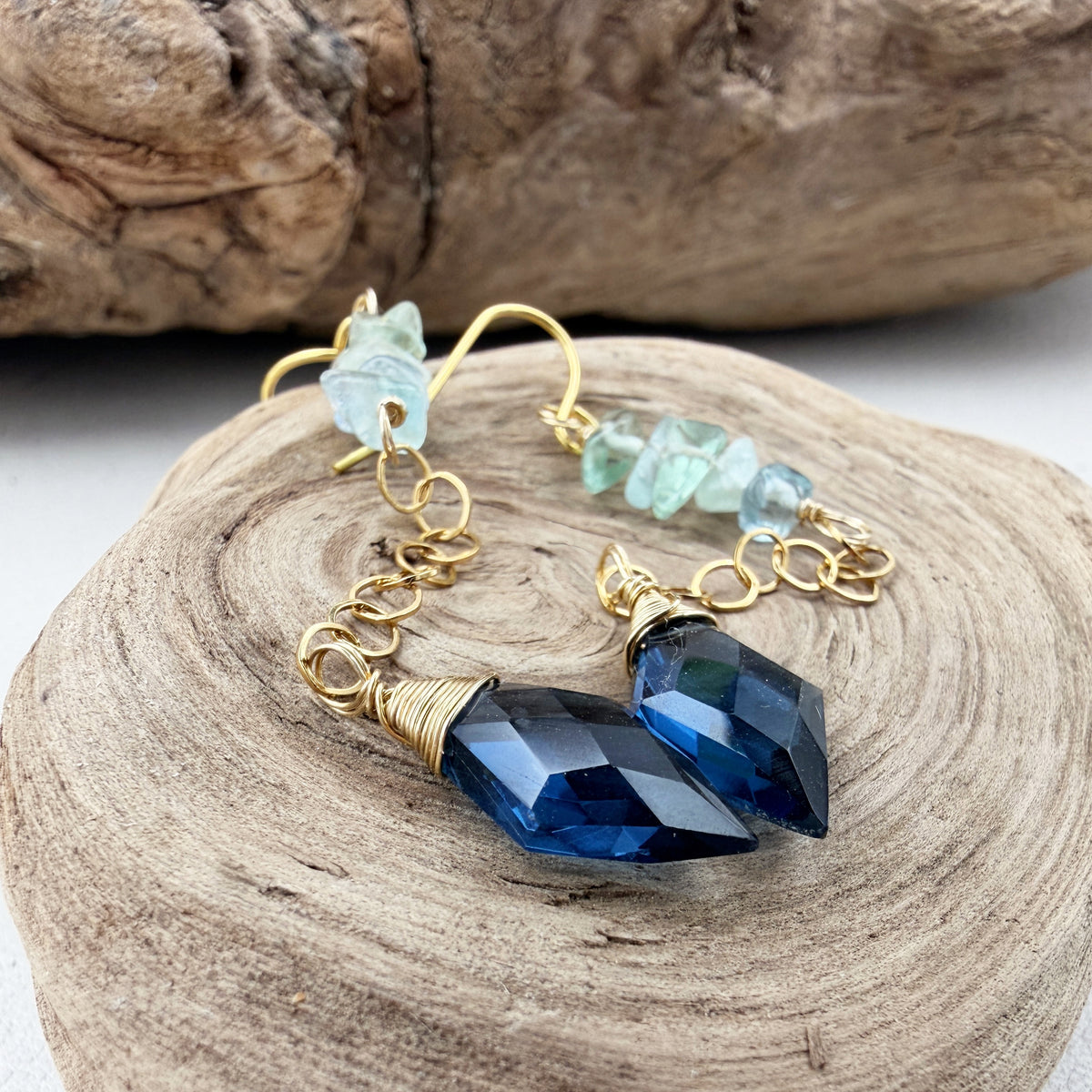 Whispers of Blue | Chain Earrings