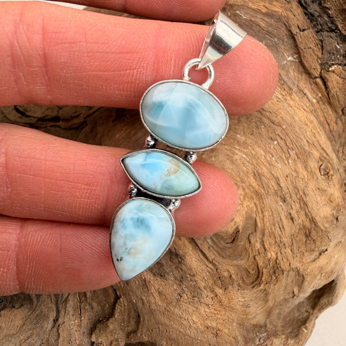 Water Bloom | Larimar Silver Necklace
